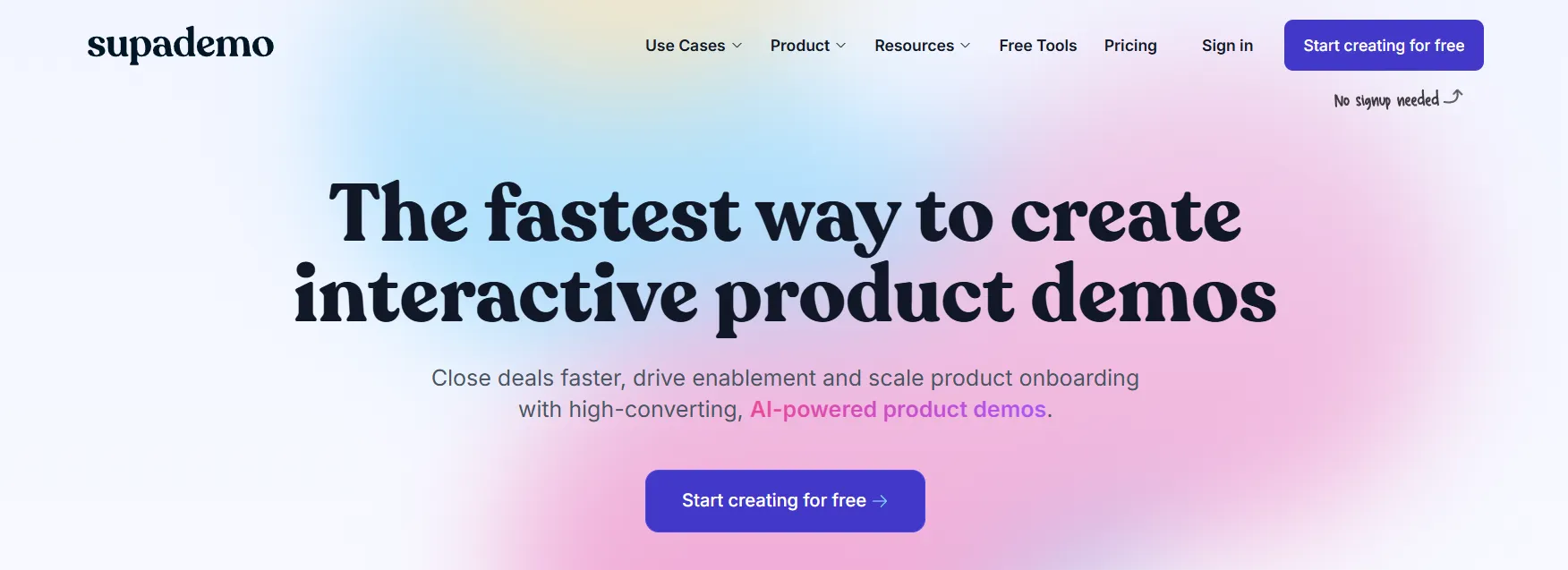 Supademo's interactive product demo platform