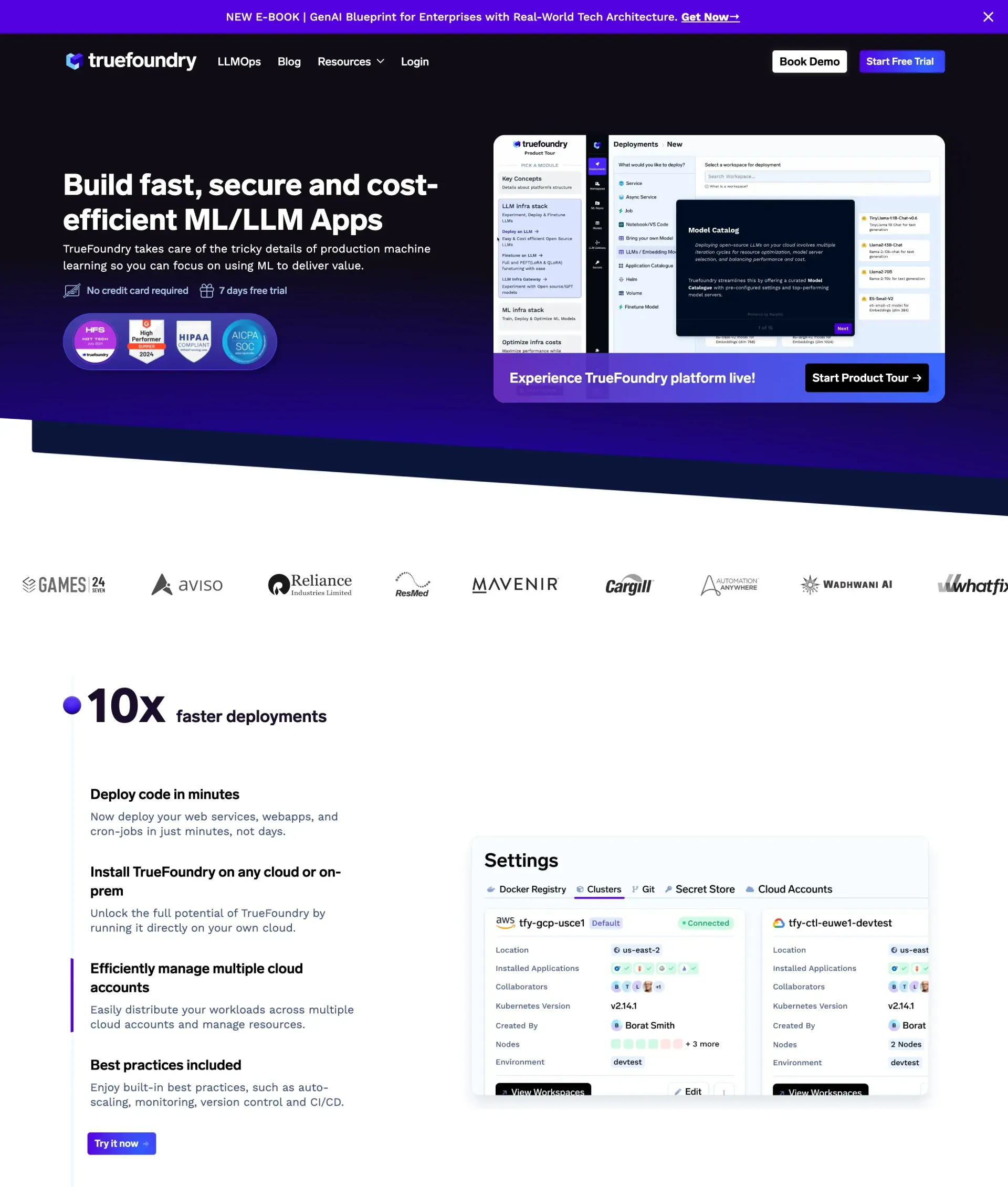 TrueFoundry's cloud-native platform for ML and LLM applications